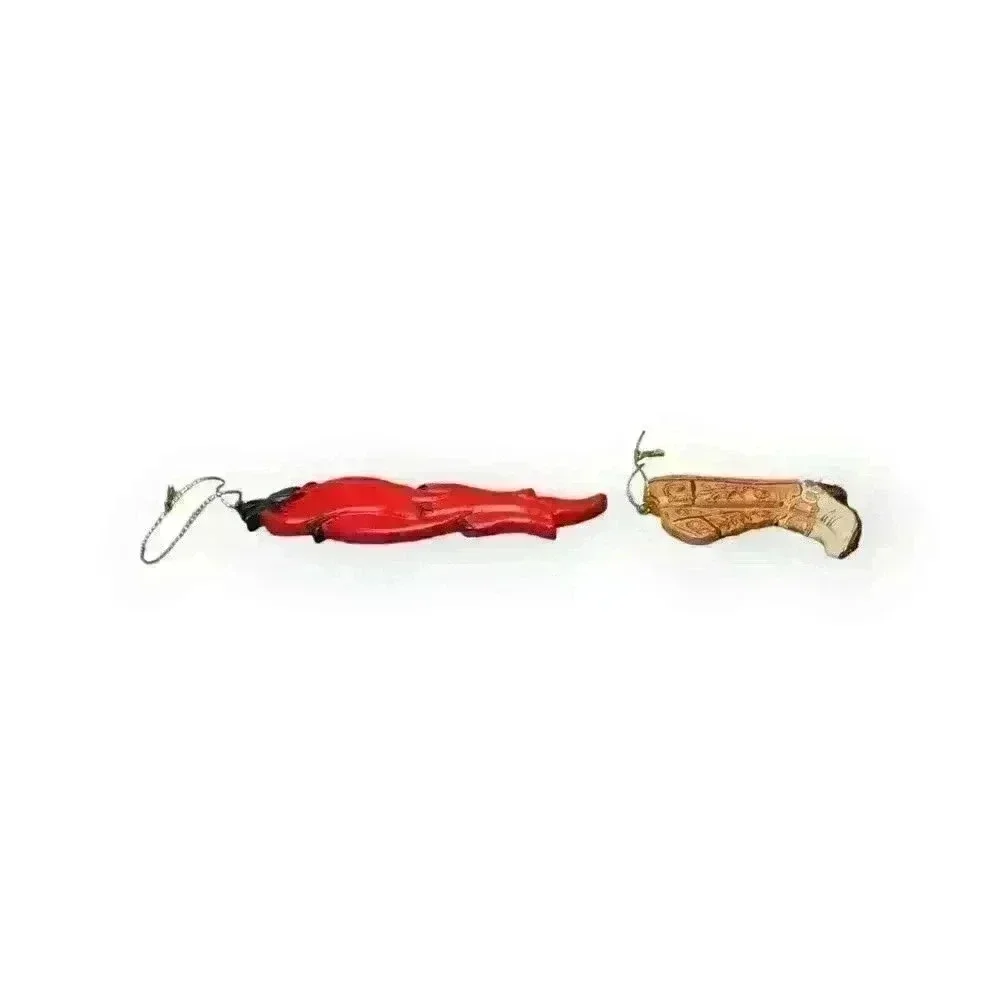 Kurt Adler Christmas Ornaments Southwestern Red Hot Chili Peppers & Cowboy Boots - Picture 3 of 6